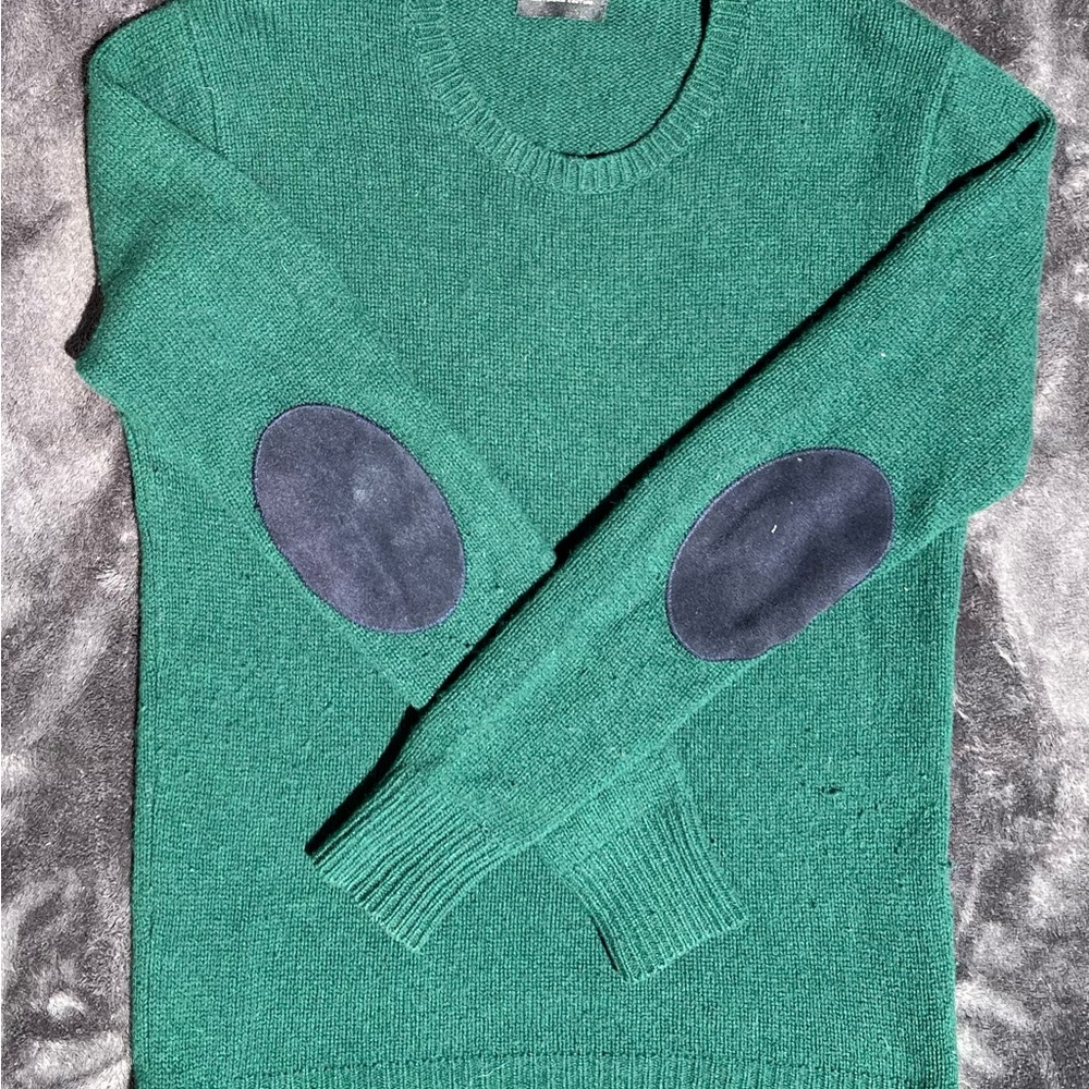Scotch & Soda Teal Knit Sweater with suede elbow patches — Men’s size Medium